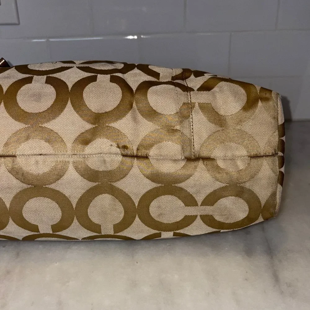 Coach Bag Purse Handbag Y2K Poppy Signature Op Art Logo Large Tote Bag